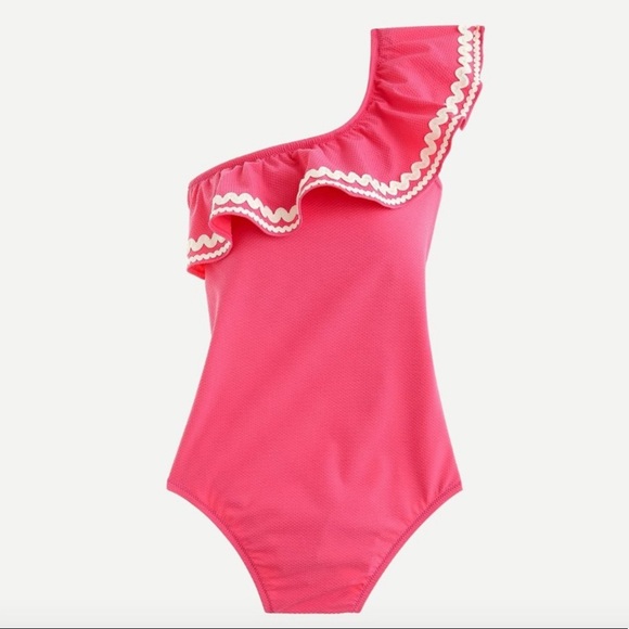 J. Crew Other - J. Crew One-shoulder Ruffle One-piece Swimsuit